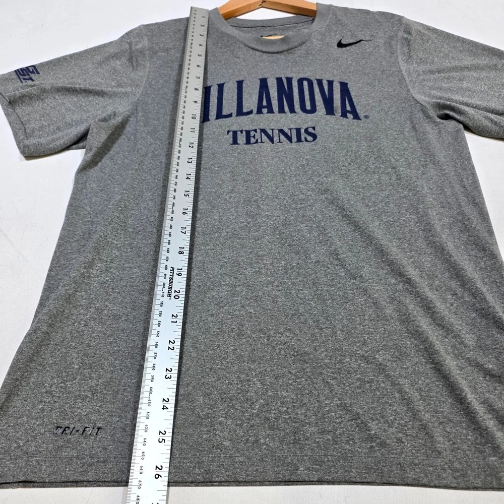 Nike Villanova Tennis T-Shirt Mens Small Gray Dri-FIT Athletic Short Sleeve Tee